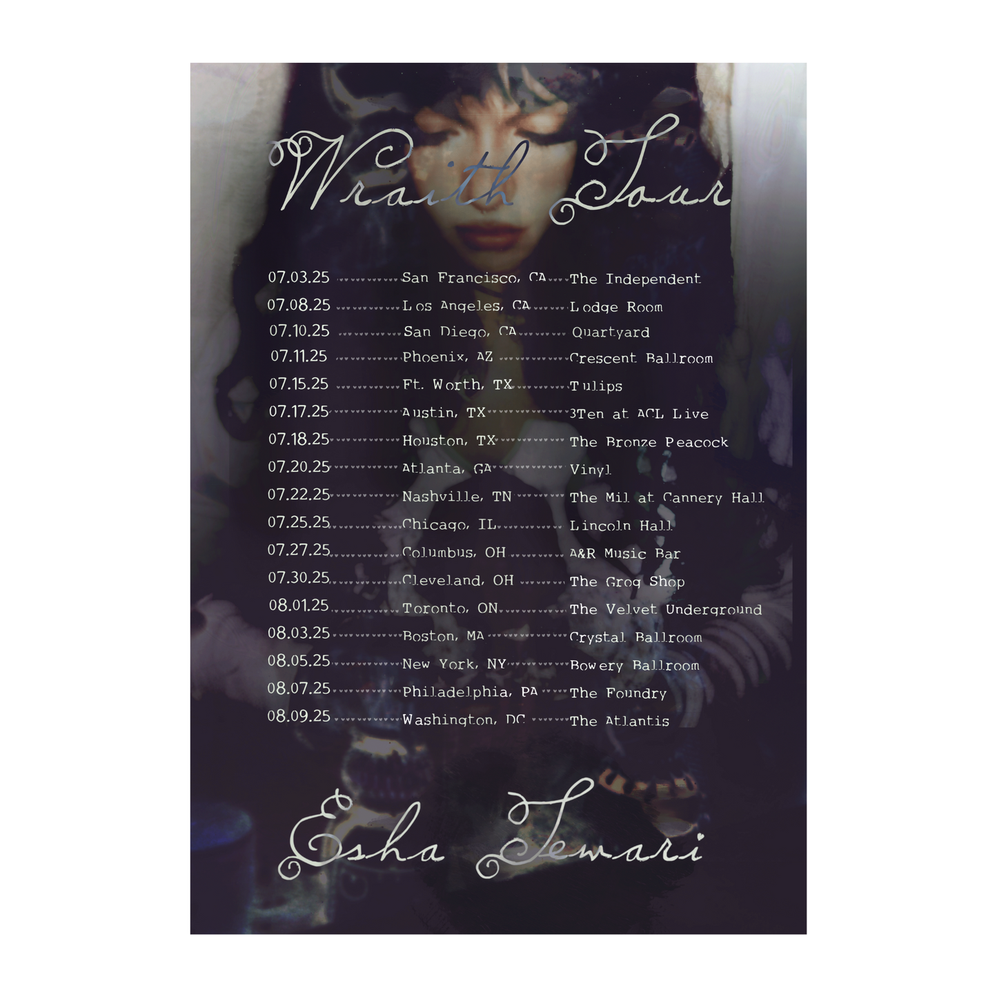 Wraith US 2025 Tour Poster